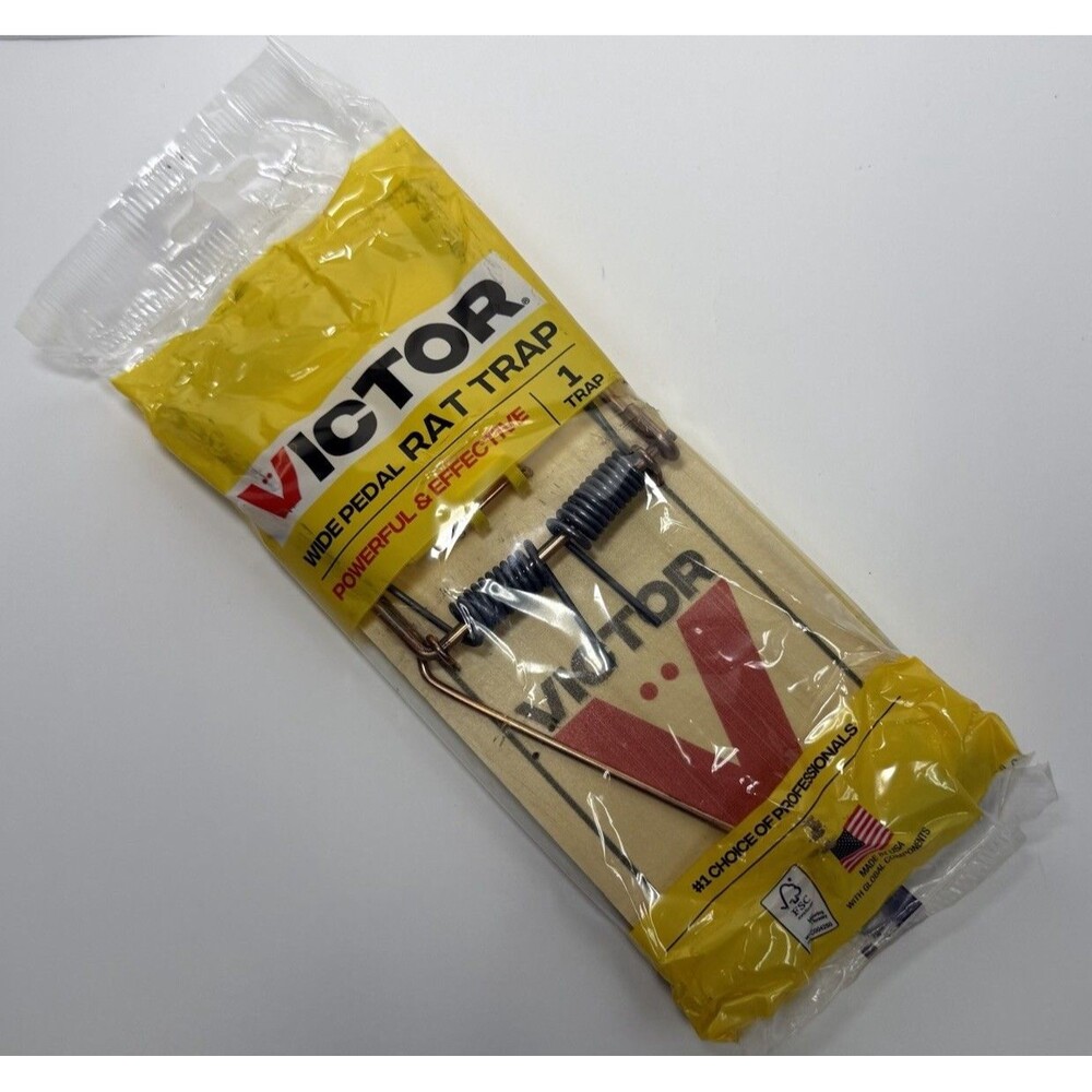 Victor M205 Wide Pedal Rat Trap Easy Set Wooden Snap Trap NEW